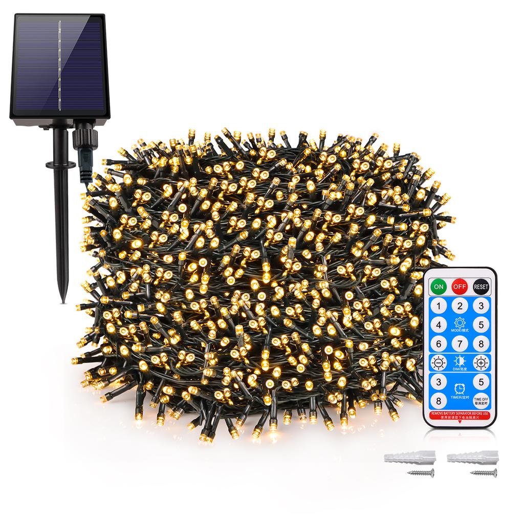 Solar Fairy Lights Outdoor 10M-100M with Remote Control 8 Modes Outdoor Solar Fairy Lights for Garden Christmas Decoration