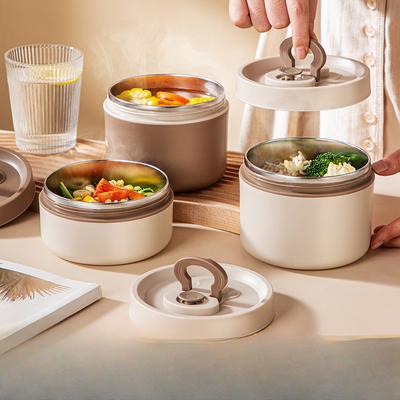 Stainless Steel Insulated Lunch Box Portable Insulated Bucket for Delivering Meals Food-grade Lunch Box Double-layer Lunch Box Bag