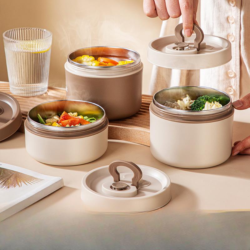 Stainless Steel Insulated Lunch Box Portable Insulated Bucket for Delivering Meals Food-grade Lunch Box Double-layer Lunch Box Bag