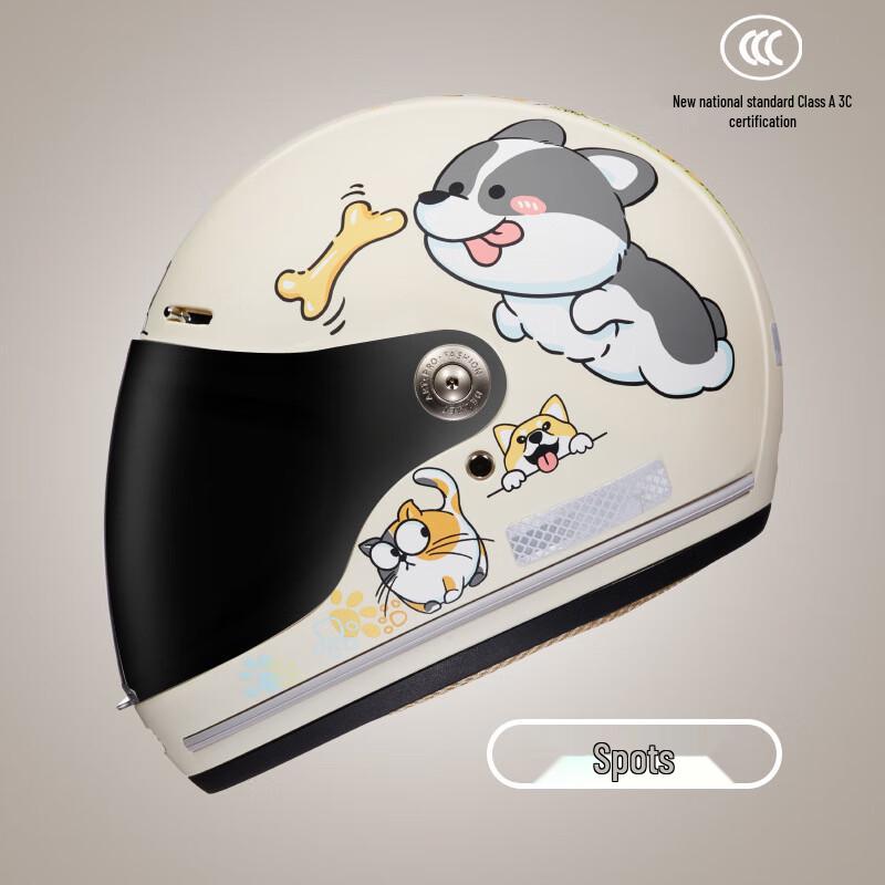 Miling Cartoon Spotted Motorcycle Helmet