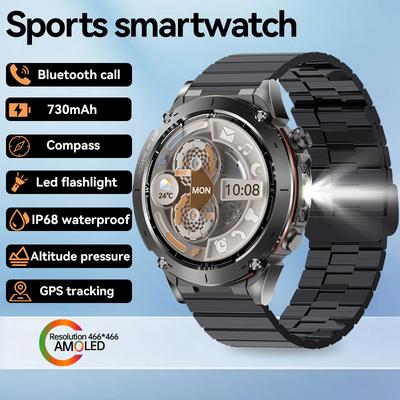 SACOSDING Neue Outdoor GPS Smartwatch 1,43" AMOLED IP68 Wasserdichtes Armband Kompass Sport-Tracker BT-Anruf Smartwatch Herren Für Xiaomi IOS