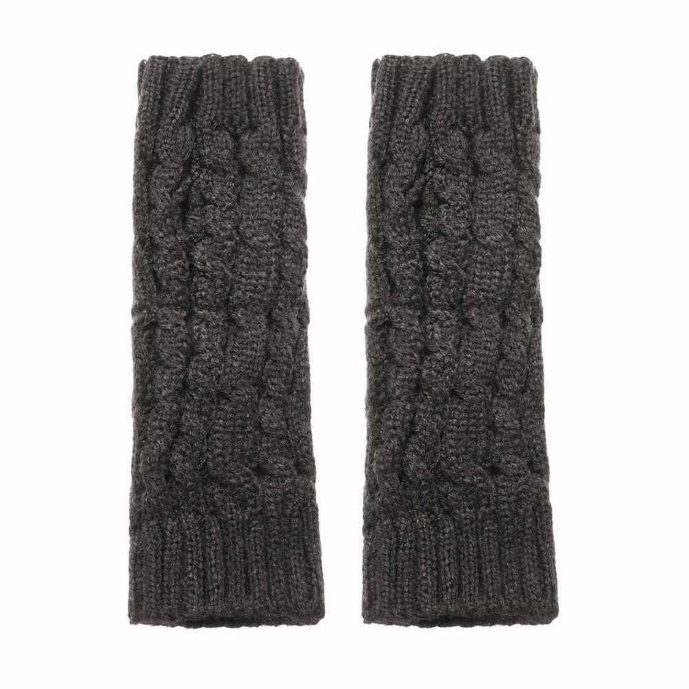 Thick Warm Fingerless Gloves Twist Long Knitted Gloves Winter Fingerless  Mittens