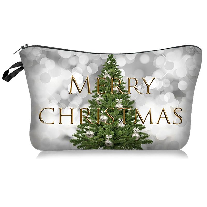 1pc Portable Printed Makeup Bag, Portable Cosmetic Storage Bag For Travel, Perfect For Halloween And Christmas Gifts For Women And Girls