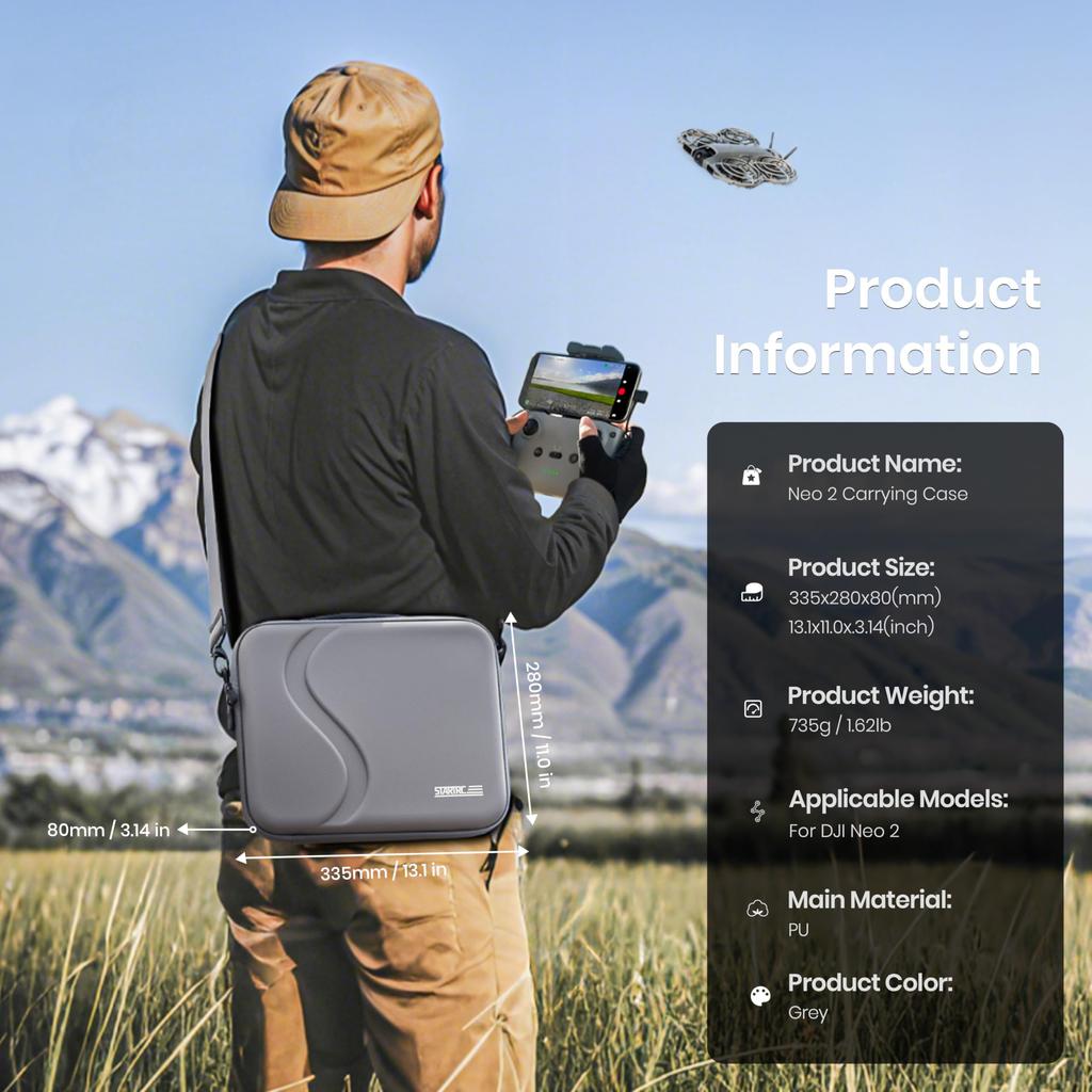 STARTRC DJI Neo 2 Case, Carrying Bag for RC-N3 Transmitter Accessories, Shockproof, Waterproof, and Portable Travel Case