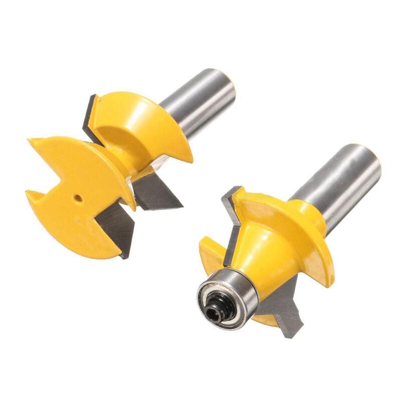 

2pcs 1/2 Shank Router Bit Set 120 Degree Woodworking Groove Cutters Alloy Tenon Cutter With Bearing End Mills China Mainland
