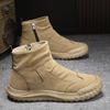 Men's 2025 Autumn Black High-Top Safety Leather Boots - Dirt-Resistant, Non-Slip, Versatile Work Shoes