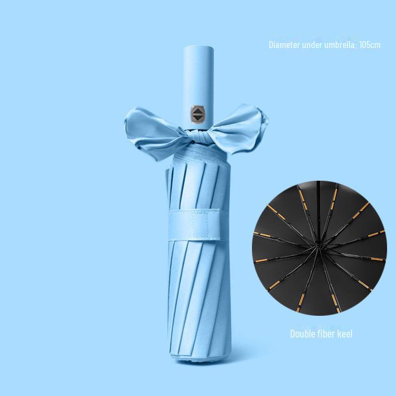 Pánský retro černý skládací slunečník – Unisex, vzor novin.