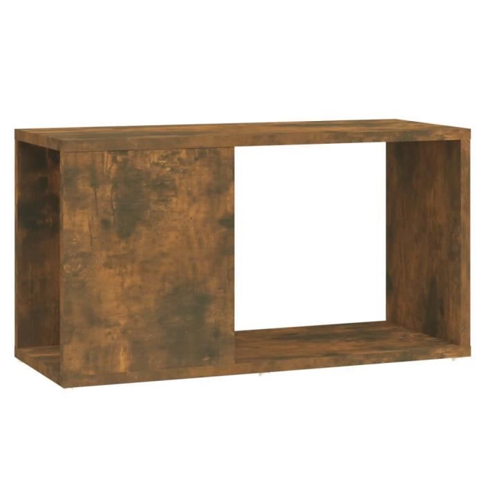 816029 vidaXL Meuble TV Chêne fumé 60x24x32 cm Bois d'ingénierie