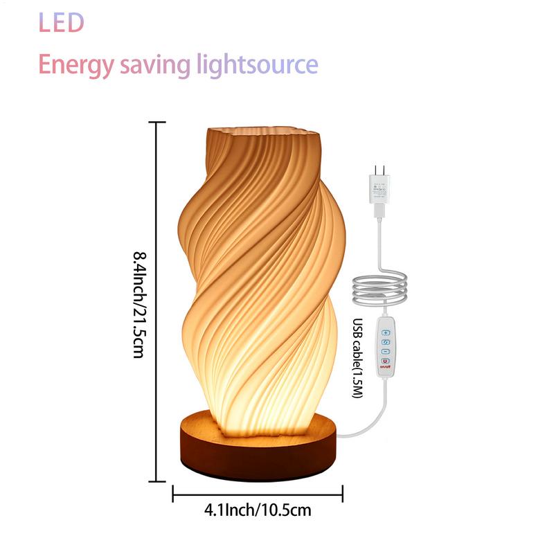 Dimmable Table Lamps For Bedrooms Nightstand Table Bedrooms Lamp Small Table Night Light With 3 Colors 3D Printed Bedside Lamp