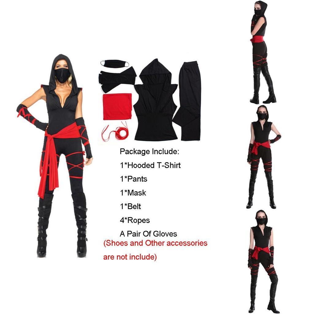 Stilvolles Damen Ninjago Kostüm mit Kapuzenshirt für Karneval und Partys