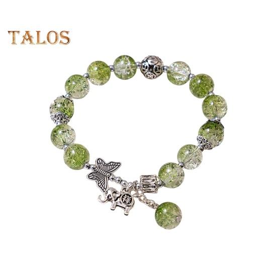 

Женский браслет с эластичным шнуром, цветные бусины, бабочка, слон, кулон, лучшая подруга, подарок на день рождения, наручные украшения зелёный