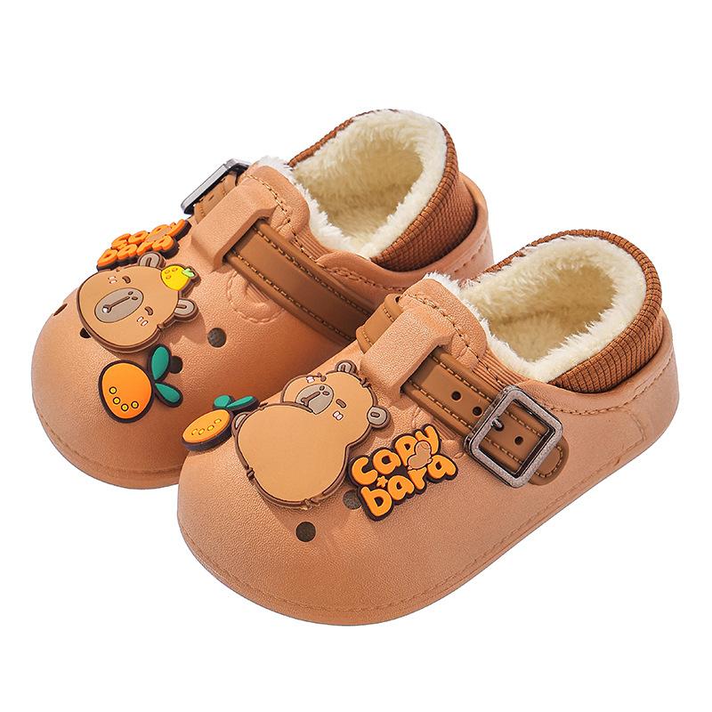Autumn and Winter Children's Bags and Cotton Shoes for Boys and Girls, Middle-aged and Older Children, Home Children's Cotton Slippers