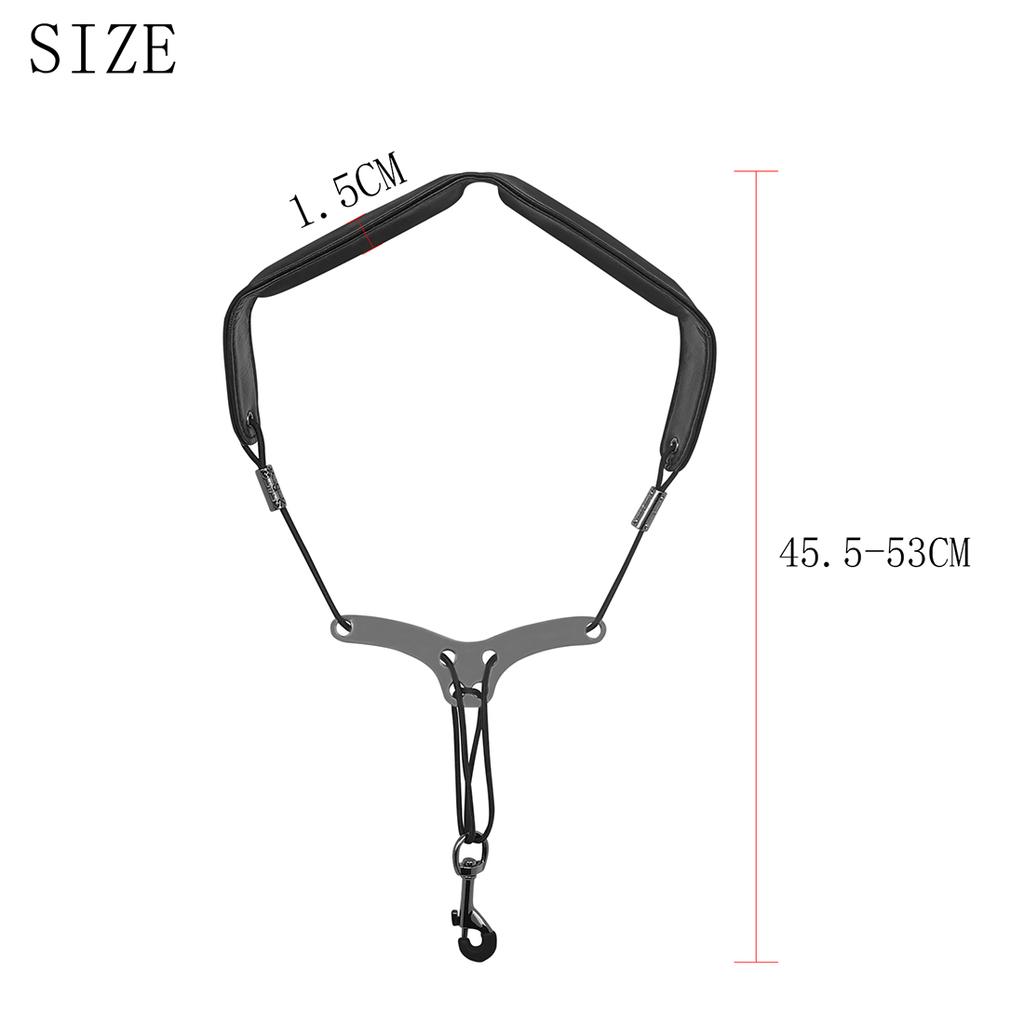 Saxophone Shoulder Neck Strap Adjustable Sax Black Double Shoulder Strap Harness Sax Musical Instruments Accessries Black Brown
