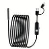 7mm Lens Industrial Endoscope with 6 LED Lights Flexible Black Borescope for Pipeline Inspection Automotive Repair Carbon Deposition