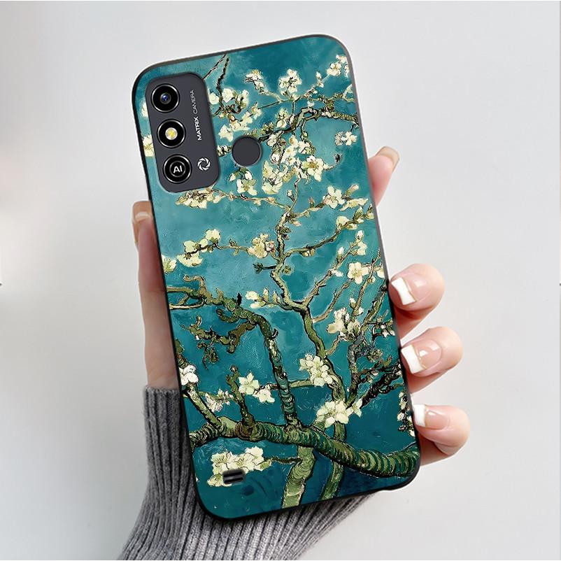 Case For ZTE Blade A53 BladeA53 Pro Casing Luxury Fashion Butterfly Flowers Black Soft TPU Silicone Protective Cover Phone Shell