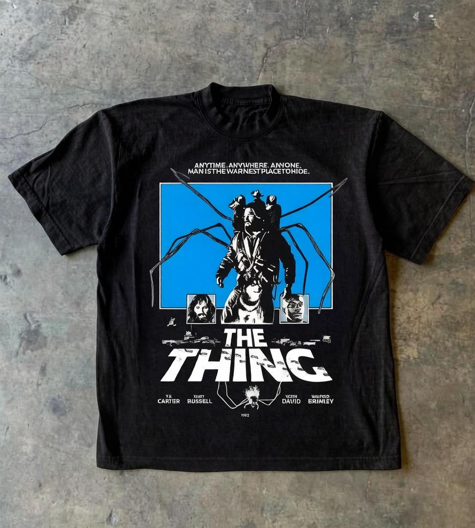 Retro 80s Horror Movie TShirt Retro Japanese Poster Graphic Tee SciFi Movie Merch John Carpenter Collectible Shirt The Thing L