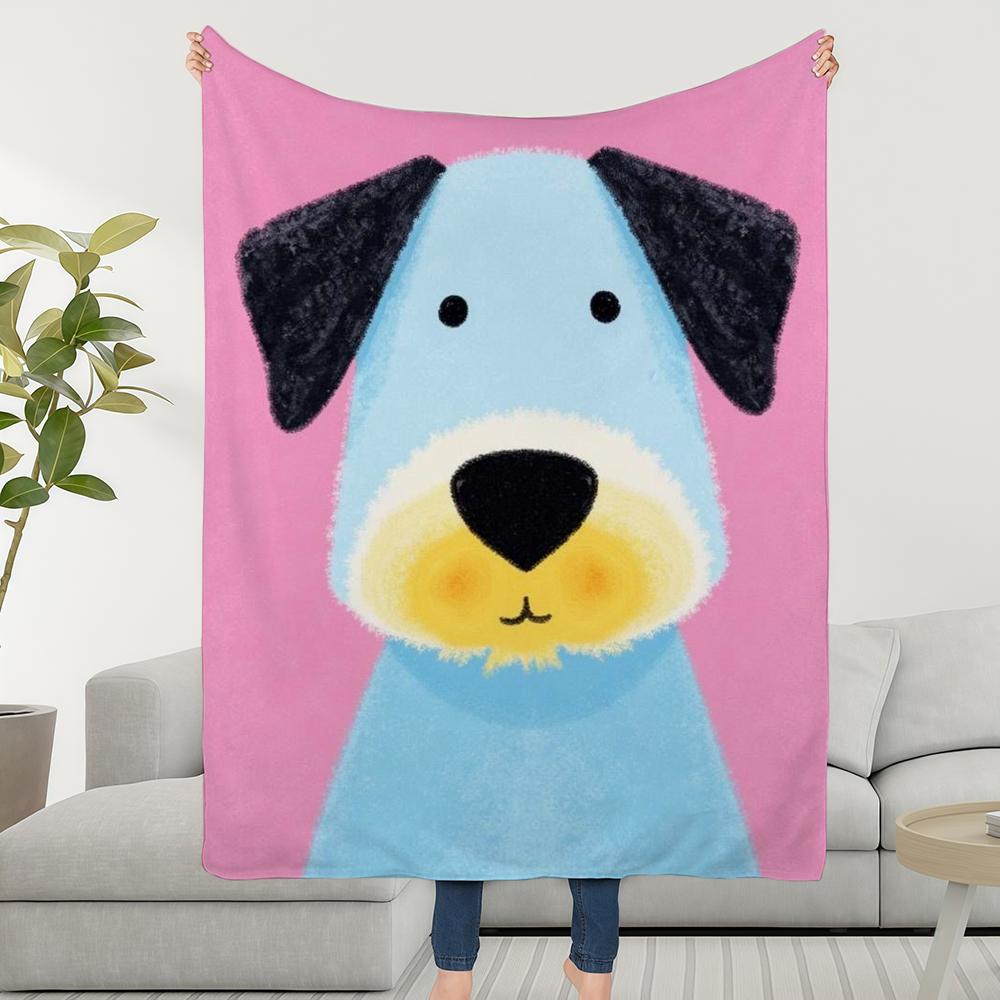 Blanket Dog Throw Super Cosy Plush Living Cute Room Sofa Couch Childish Birthday Puppy Gifts