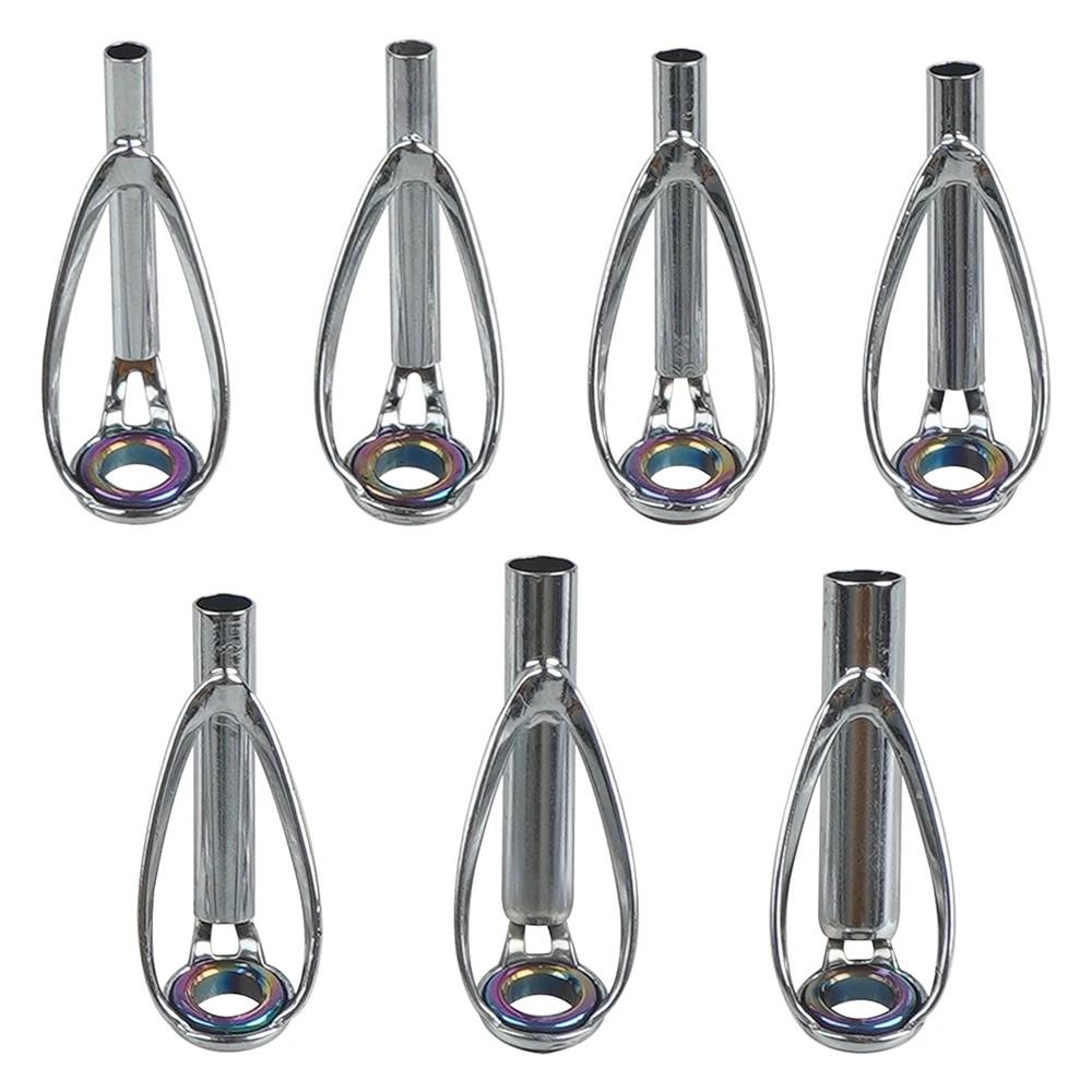 

7 шт./14 шт. Набір для ремонту кінчиків вудилища Чорний/Білий Рами з нержавіючої сталі Керамічне кільце Спінінгове Кастингове Вудилище Снасті 7Pcs