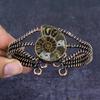 Ammonite Fossil Gemstone Copper Wire Wrap Cuff Bangle Adjustable
