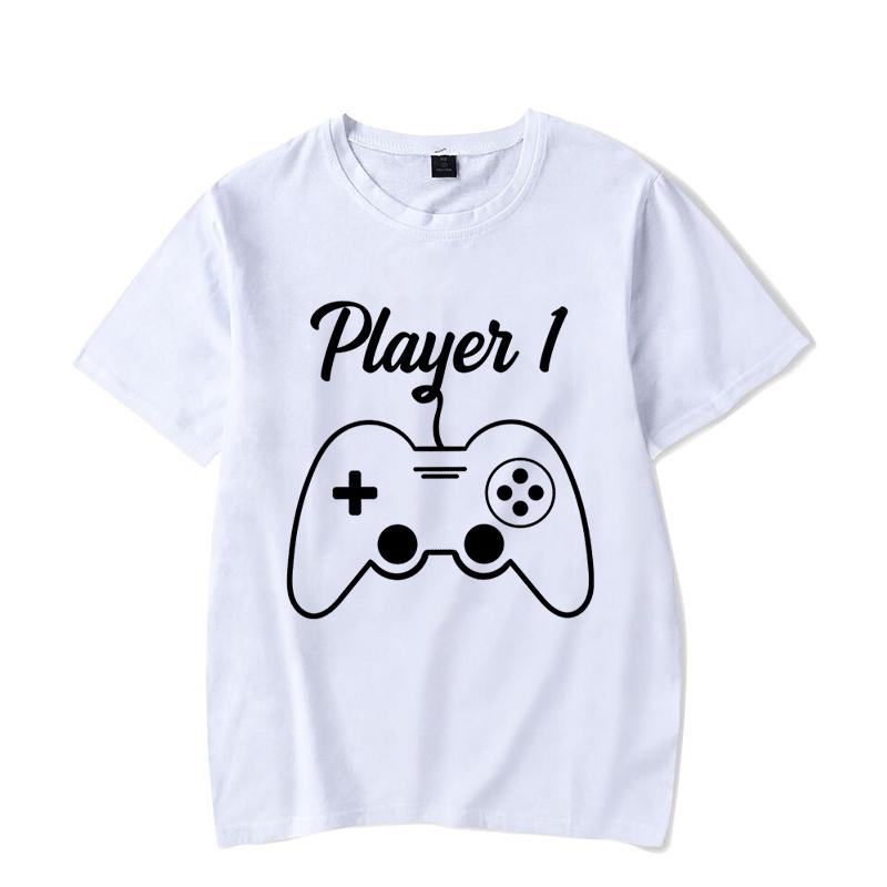 Couple Matching T-Shirt Funny Game Player Shirts Short Sleeve Loose Women Men Tshirt Pregnancy Announcement Tops