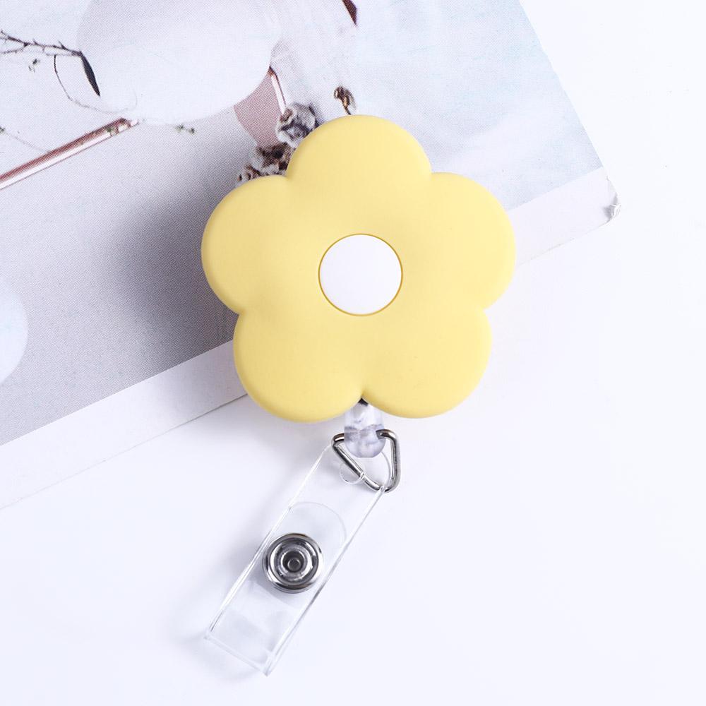 Flowers Elegant Chest Card Name Card Holder Retractable Badge Reel ID Card Clips Nurse Badge Holder