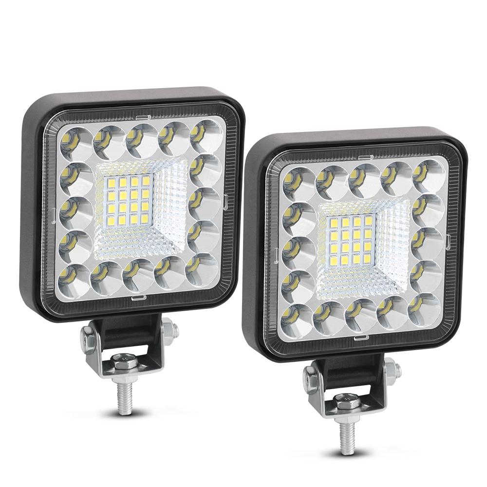 1pcs Led Work Light Mini Square Round 63W 96W Spotlight Fog Lights Headlamp for Car Offroad Truck 4X4 Tractor SUV ATV 12V 24V