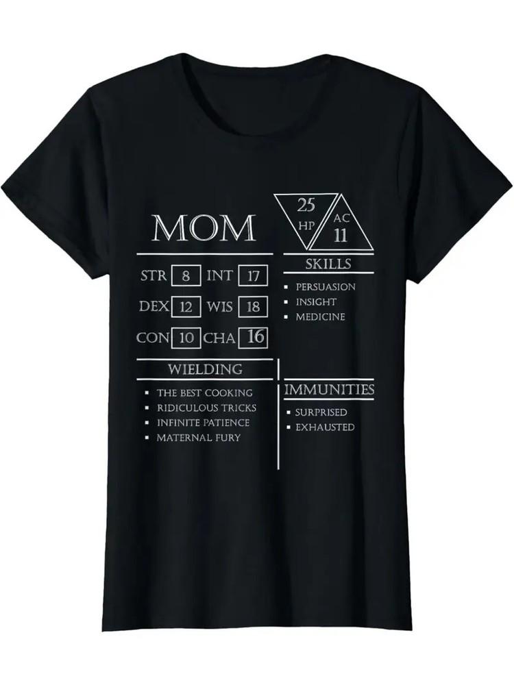 

Role Playing Dice Gamer Dragon Mother Stats Skills Wielding T-Shirt L