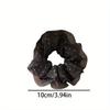 Chic Polka Dot Mesh Double Layer Hair Scrunchies - Black & White, Stylish for Parties, Birthdays, And Girls'S Day Gifts, Everyday Hair Accessories