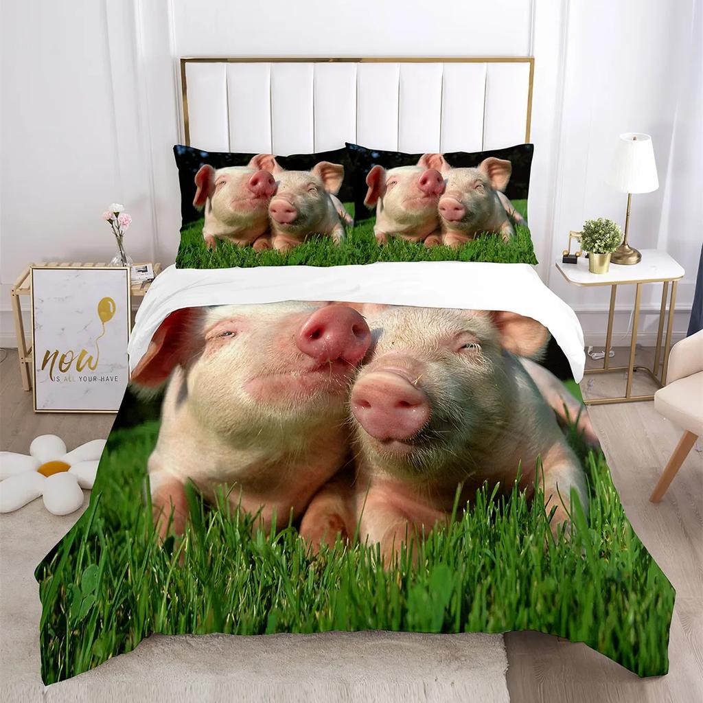 Comforter Cute Cat Bedding Comforter Set King Size For Kidsteens Boys Girls Animal Pet Theme Bed Set + S Bedclothes