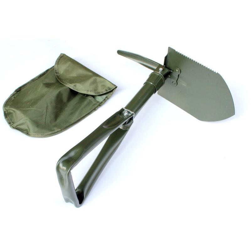 Outdoor Foldable Shovel/Spade/Pickaxe/Saw in 1 Multifunctional Digging Tool with Storage Bag for Graden,Camping,Snow Outdoor Use армия зеленый