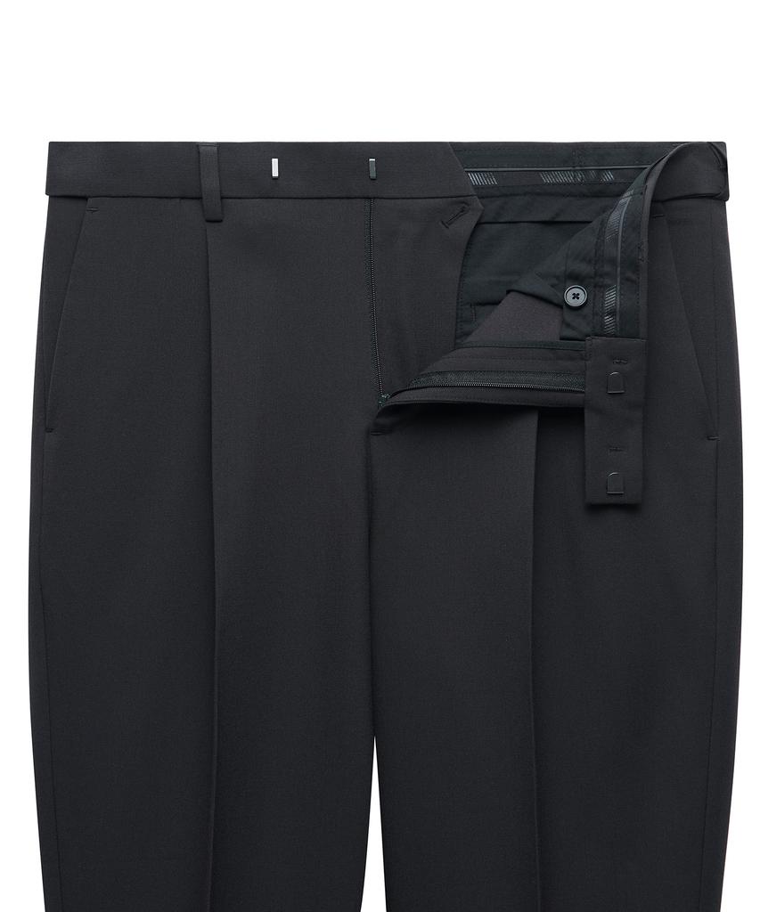Musinsa Standard Carrot Hidden Banding Crop Slacks [Dark Gray]