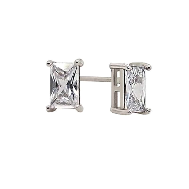 

vivicate [925 Silver]Square Cubic Stud Earrings_White ONE