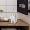 creative cartoon White Toothbrush Holder Stylish Tooth Shape Toothbrush Storage Desktop Accessories 4 Hole Toothbrush Stand
