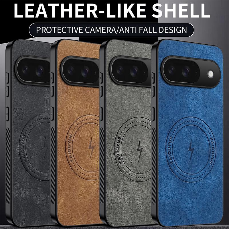 For Google Pixel 9 Lightning Magnetic Leather Case For Google Pixel 9 Pro XL 9A Ultra-Thin Comfortable Phone Cover Pixel 9 Pro