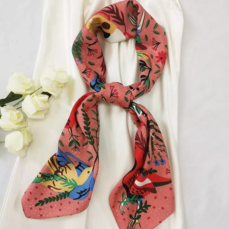 

90СМ Карре Женские Шарфы Шелк Офис Дамы Волосы Шея Бандана Повязка на голову Шарф Головной убор Мусульманский Платок Женский Тихий 90cmX90cm