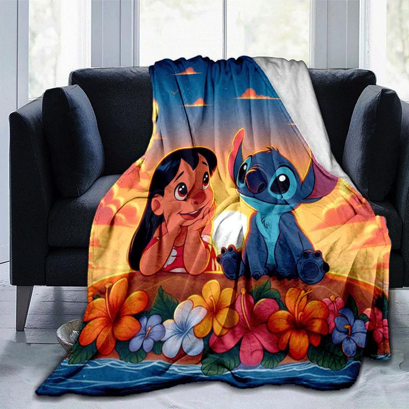 

1pc Stitch Printing Blanket - Soft, All-Season Throw for Living Room, Bedroom,Travel 80cmx120cm(31inx47in)