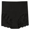 Women's High-Waisted Lace Trim Body Shaping Tummy Control Butt Lifting Triangle Panties with Boning Anti-Roll Edge