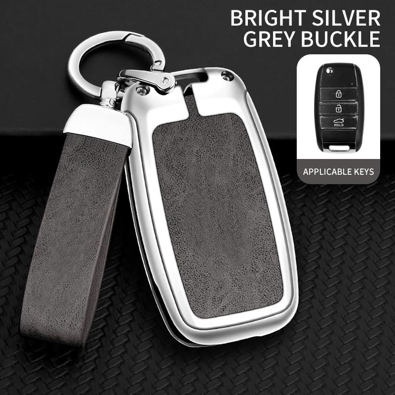 Zinc Alloy Leather Car Key Case Cover Shell For Kia Carens Ceed Rio 3 Sportage Optima Sorento Cerato Soul Forte Seltos Sid K2 K3