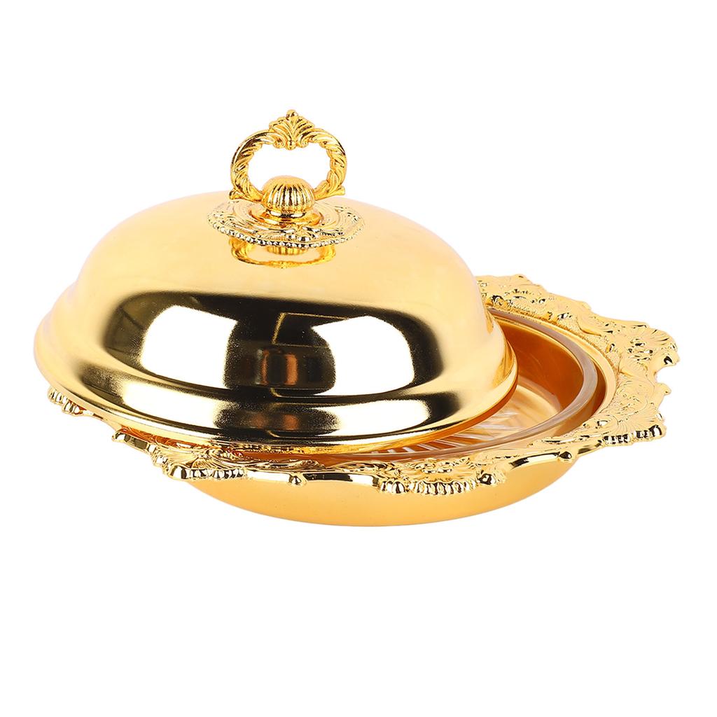 Butterdose Rund Vintage Dekorativ Butter Servierplatte mit Deckel für Kühlschrank Arbeitsplatte