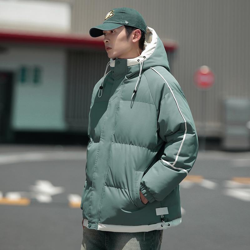 Down cotton-padded clothes Men's shoulder-sleeved hooded bread clothes Student hooded down cotton-padded clothes Trendy brand couple casual cotton