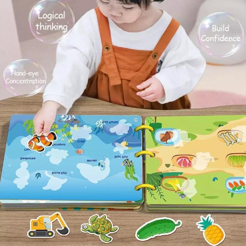Magnetic Sticker Busy Book For Baby Enlightenment Book Montessori Toy Activity Books For Toddlers