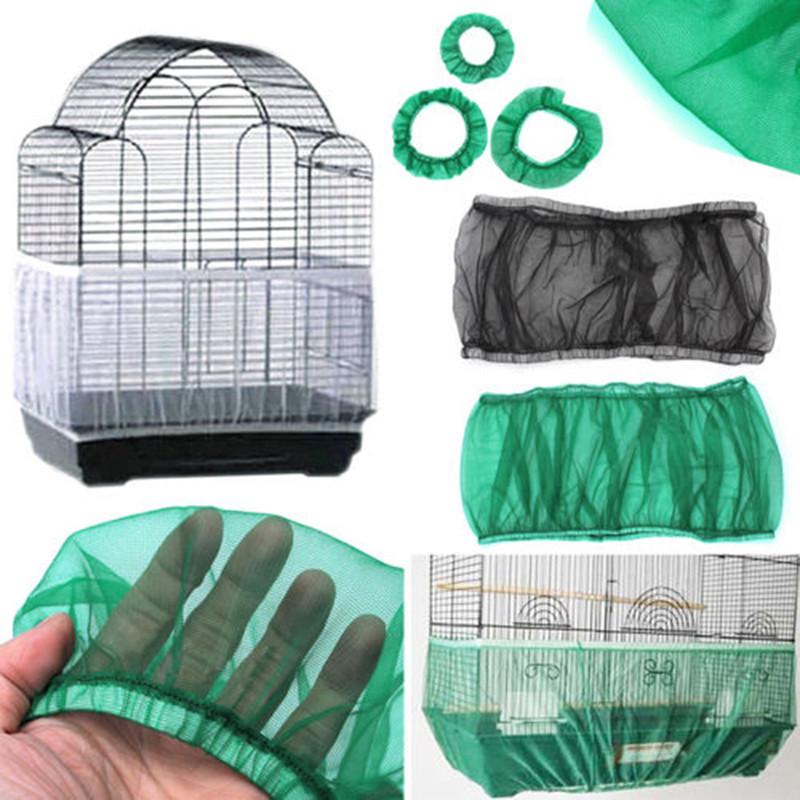 250-66cm Mesh Bird Cage Cover Nylon Dustproof Birdcage Parrot Cage Net Pet Accessories Airy Mesh Parrot Bird Cage Net s/m/l