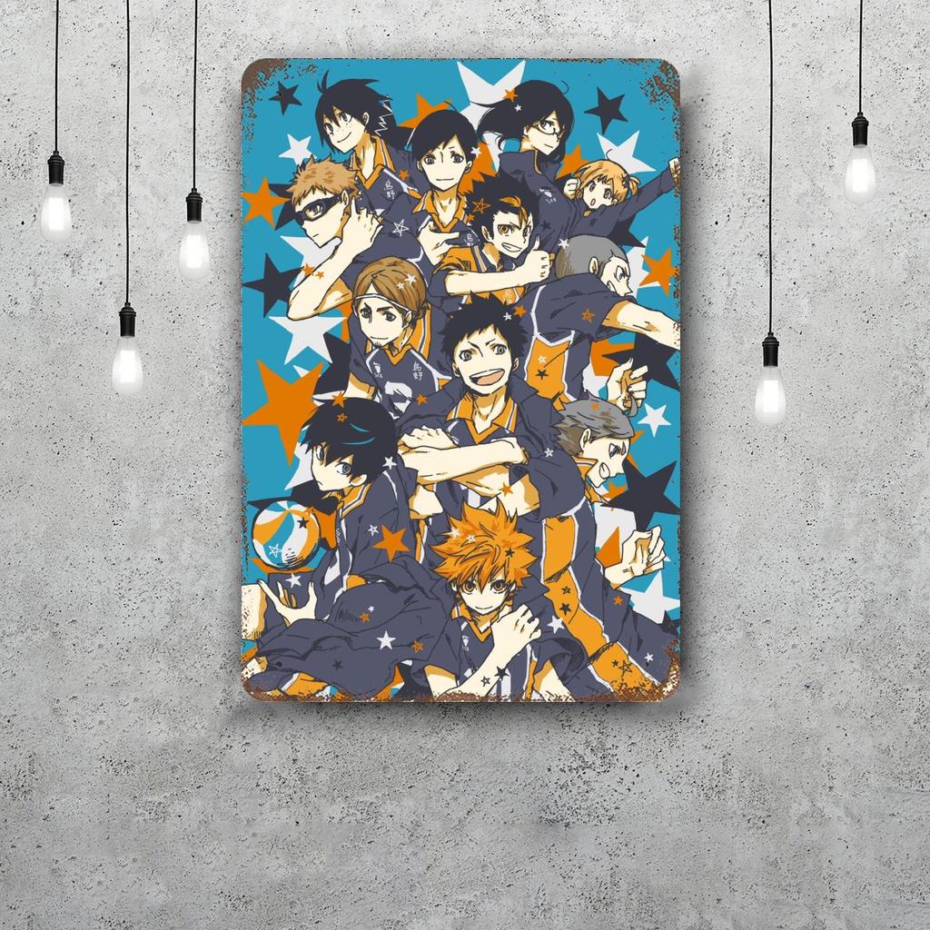 Haikyu Hinata Animation Vintage Metal Tin Signs Posters Decor Retro Metal Plaque Wall Art Decor for Garage Bar