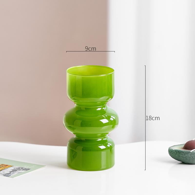 

Multiple Styles Green Glass Vase Hydroponics Plant Pot Table Decoration Flowers Arrangement Floral Vases Room Aesthetic Decor