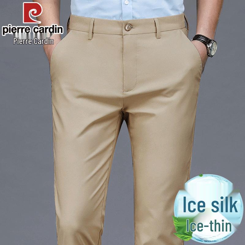 Pierre Cardin Men s Ice Silk Straight Business Casual Pants 32