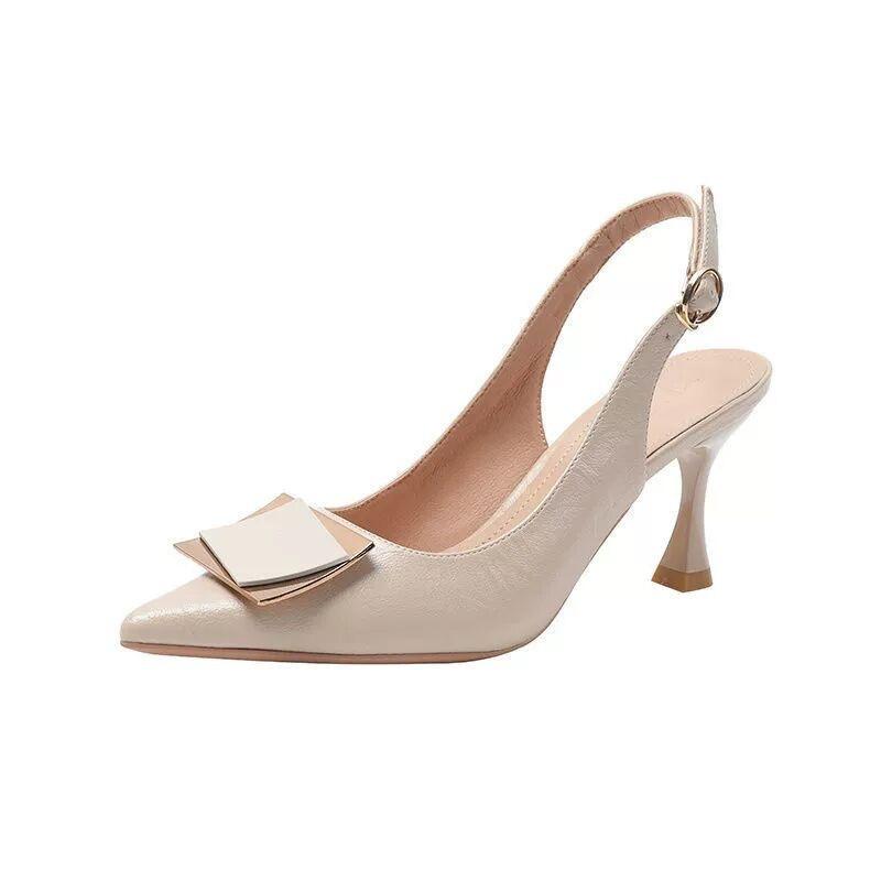 Pointed High Heeled Sandals for Women's Back Air Half Toe Single Shoes Women Shoes Elegant Sandals Women Pumps
