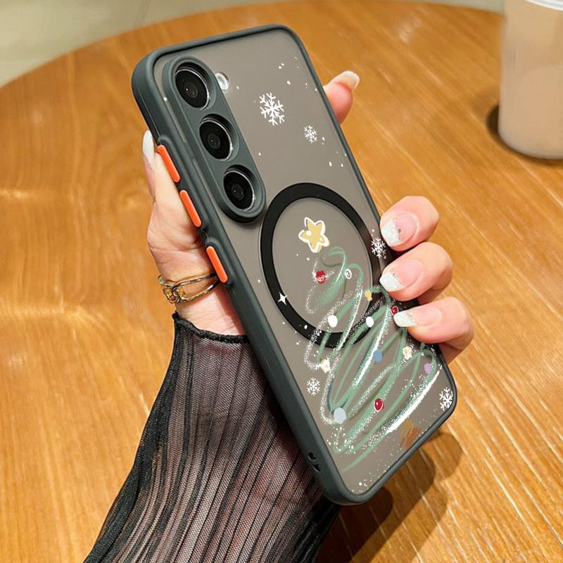 Magnetic For Magsafe Christmas Case For Samsung Galaxy S25 S24 Ultra S25 Edge S23 S22 Plus S21 FE A54 A55 A56 5G Funda Gift
