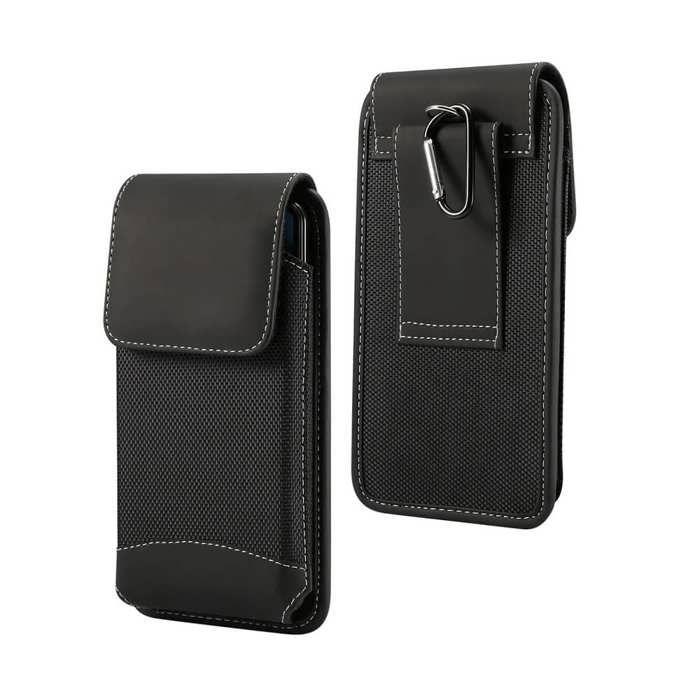 Pour Nothing Phone (3a) Pro (2025) Housse Ceinture Verticale Cuir et Nylon - Noir