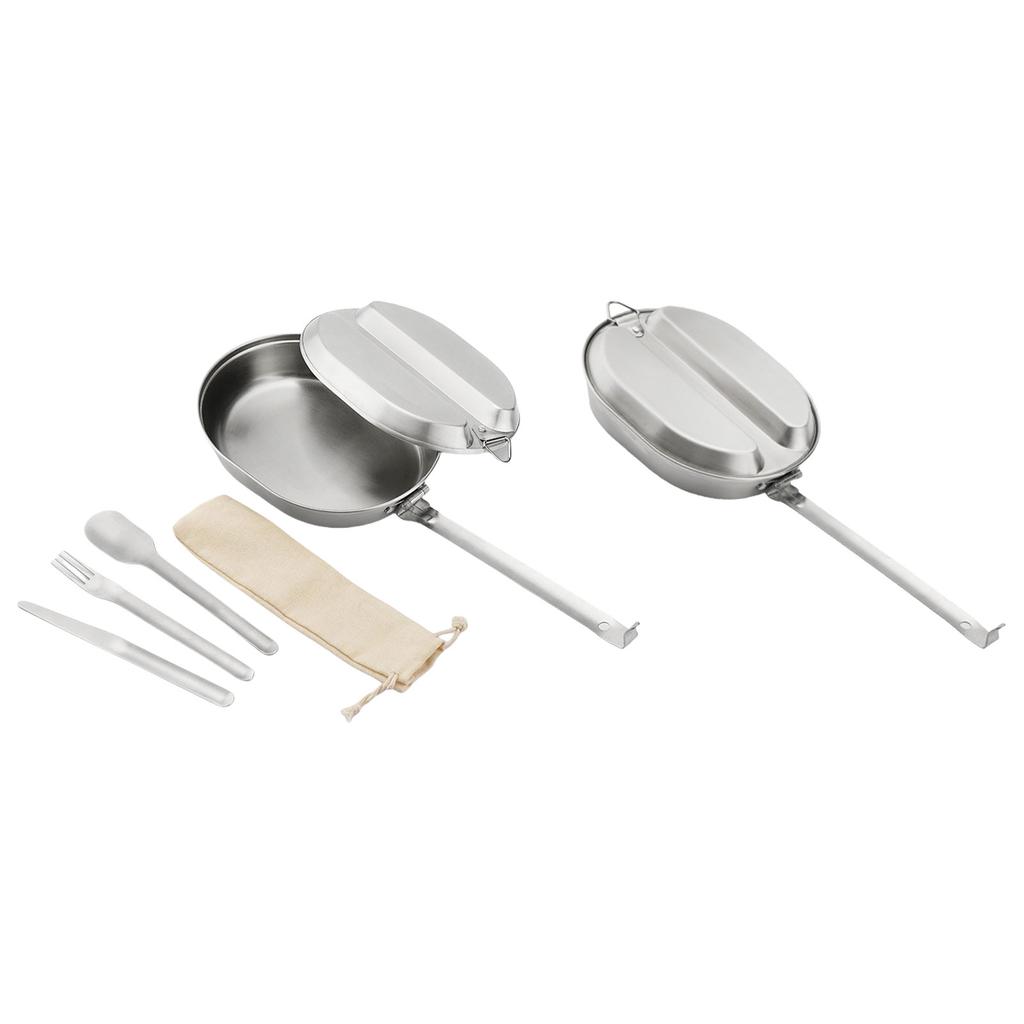 Versatiles Stainless Steel Camp Cookware Portables Camp Cookware Eating Gear for Campers