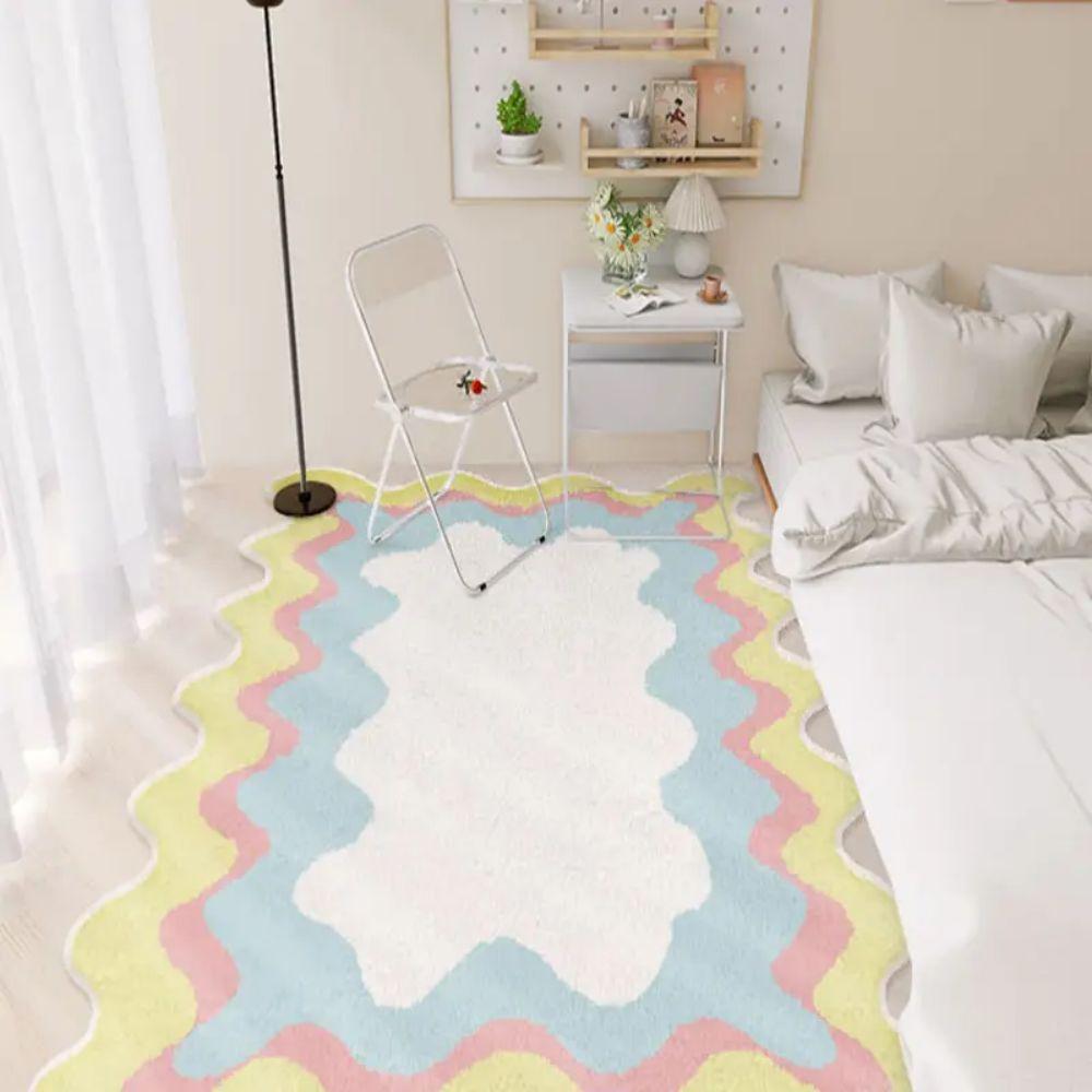 VIKAMA Girl-Style Carpet - Soft And Comfortable Bedroom Bedside Rug - Pink And Cute - Living Room Floor Mat - Home Decoration